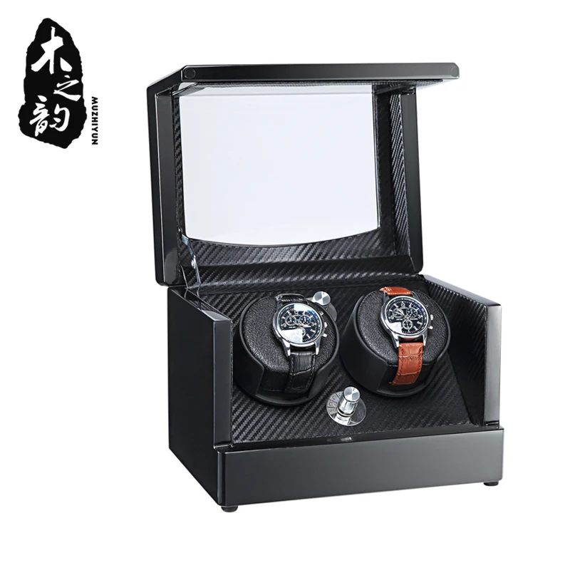 Автоматическая коробка для намотки часов 2 ротора слота Часы Дисплей Чехол