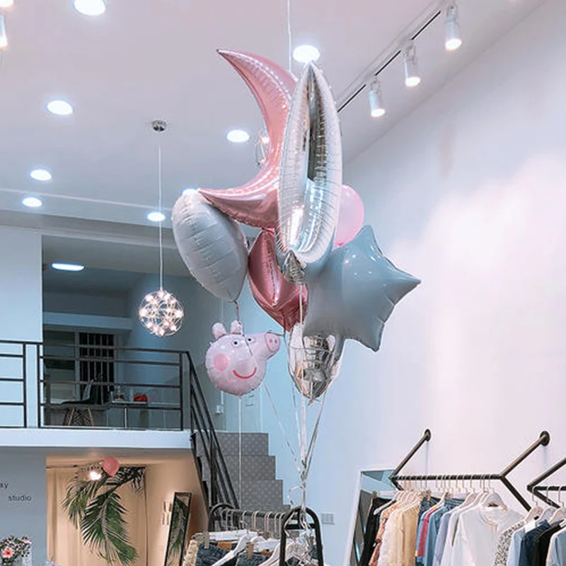 1 шт. 22-дюймовый фольгированный шар в форме Луны 18-дюймовые гелиевые шары звезды