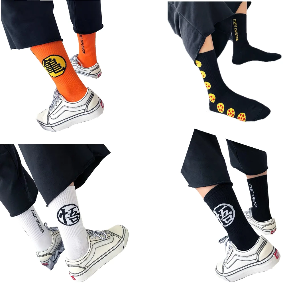 

Мужские осень-зима со смешными героями из мультфильмов носки с символикой аниме Харадзюку японский уличный стиль трендовый хлопковый ката...