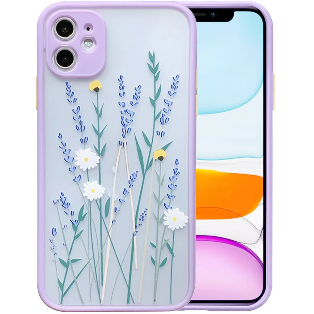 

Phone Case TPU Transparent 3D Flower Soft Cellphone Protective Cover Slim Anti-fall Shockproof Floral Case for iPhone 11