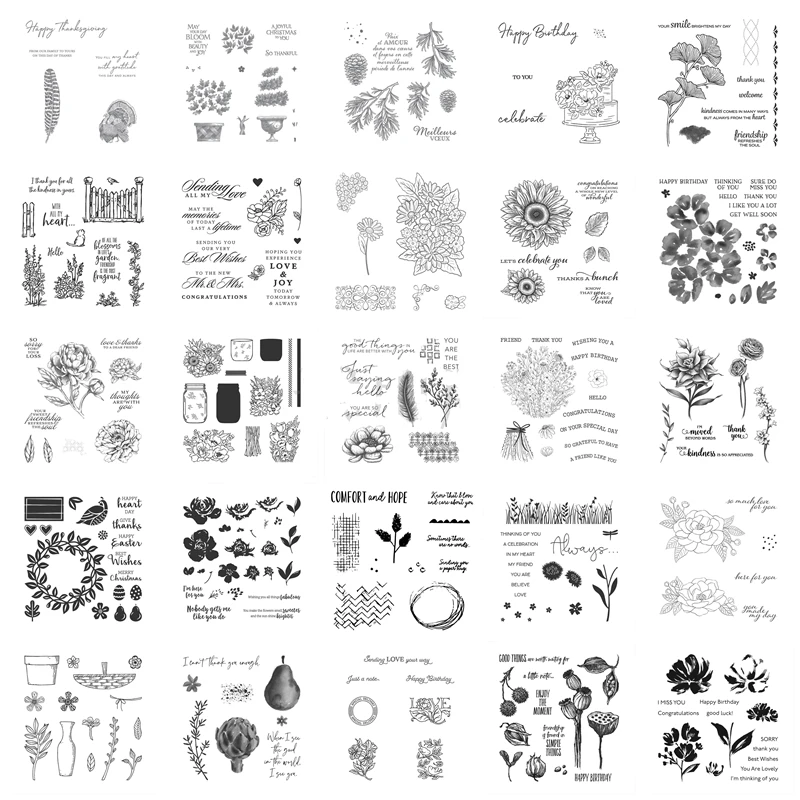 Blossom Cutting Dies for New 2021 Scrapbooking Paper Making Season Flowers With Clear Stamps Embossing Frame Craft