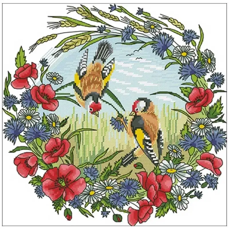 Наборы для вышивки крестом четыре сезона дисковые птицы Счетный крест 11CT 14CT 18CT |