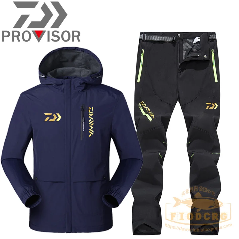 

New Reflective Daiwa Autumn Fishing Clothing Sets Men Breathable Keep Warm Protection Outdoor Sportswear Clothes Fishing Clothes