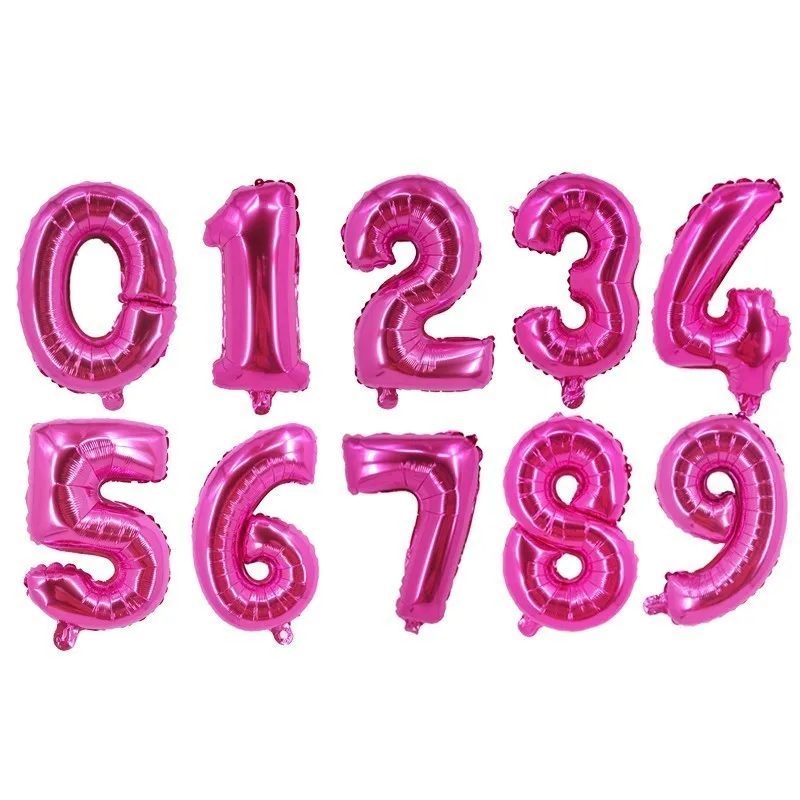 rose red 1 шт. 40 дюймов розовые, золотые, серебряные номер Фольга воздушные шары День рождения украшения дети Свадебные украшения наборы; детский душ Globos - Цвет: rose red