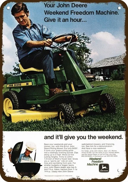 

Модель 1971 56 для езды на газонокосилке, винтажная копия вида, металлический знак, настенное искусство