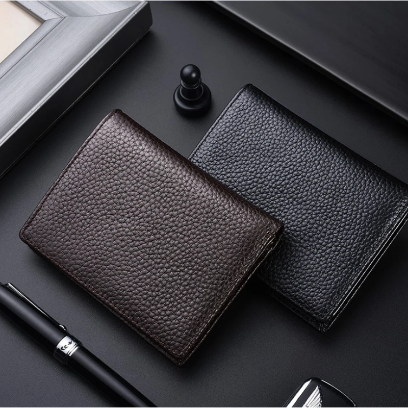 Fashion Design Men Wallet Drivers License Card Holder Bag Leather Multi-card Pocket Wallet Men's Business Thin Man Wallet