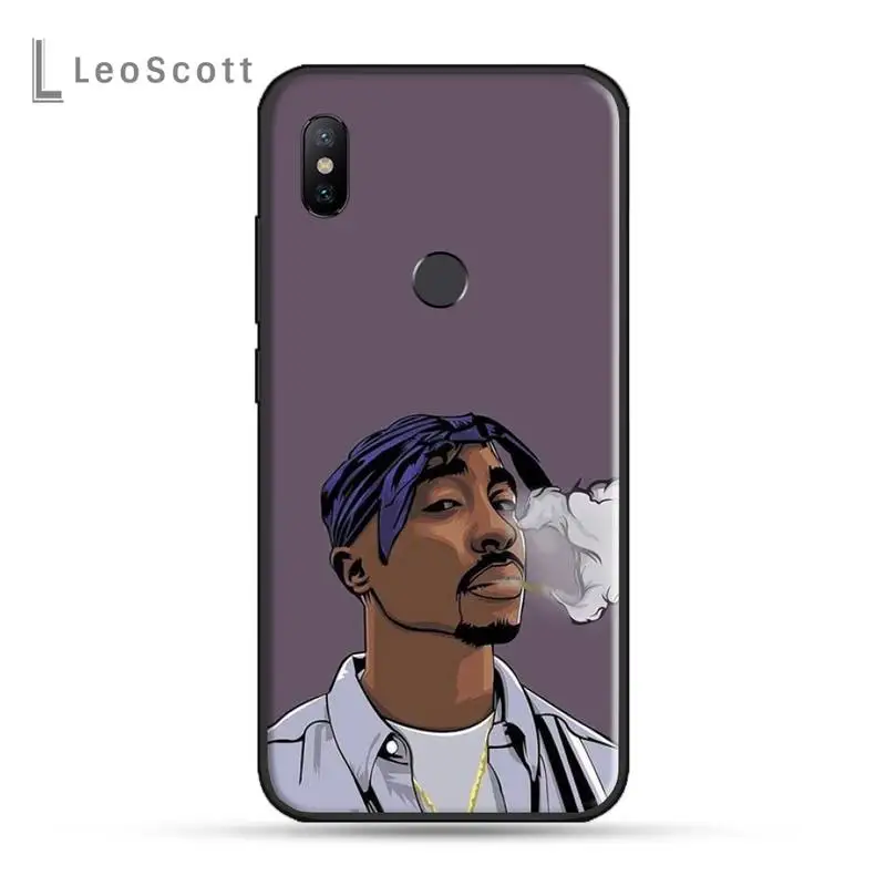 

2PAC famous rapper CARTOON Phone Case For Xiaomi Redmi 7 8 9t a3 9se k20 mi8 max3 lite 9 note 9s 10 pro luxury cover funda