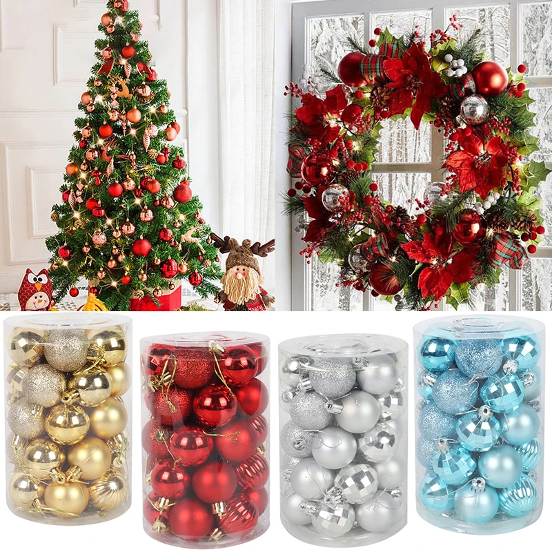 34 шт. рождественские пластиковые шары красные товары для рождества дома