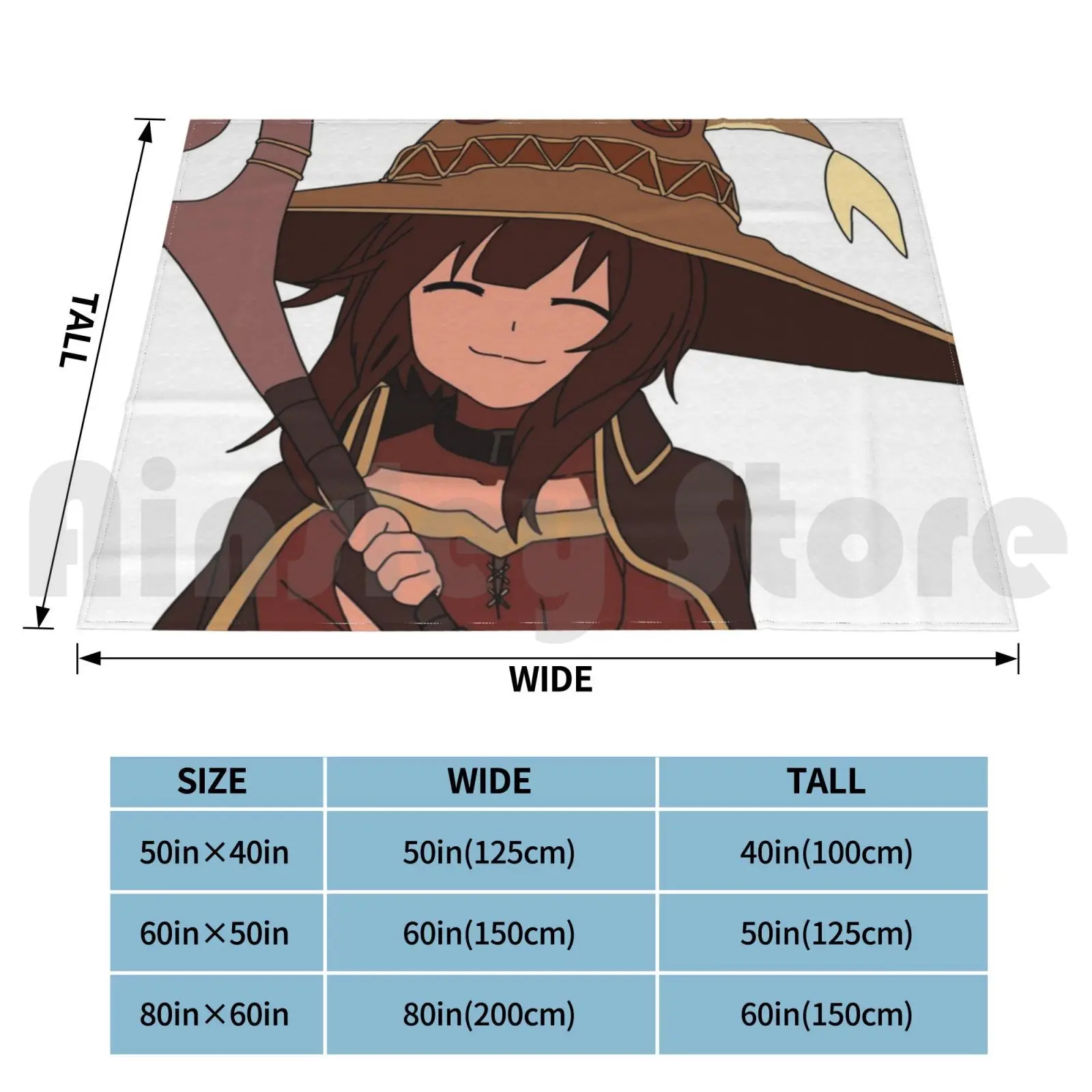 Одеяло Megumin для дивана-кровати путешествий аниме Hunter X графический дизайн милый