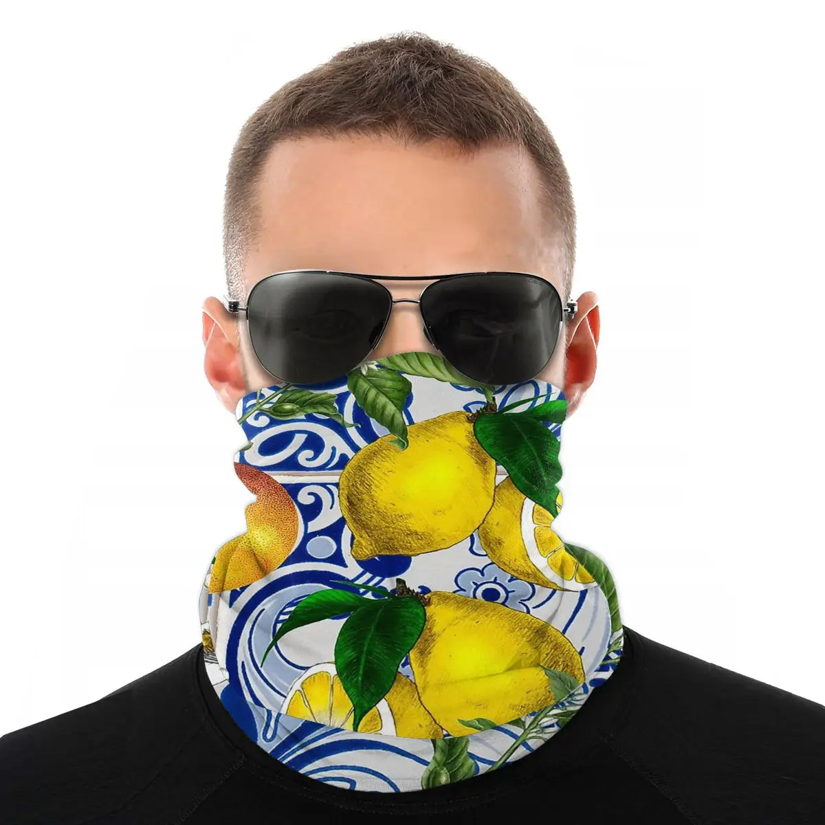

Средиземноморские лимонные синие керамические летние шарфы маска для шеи и лица трубчатая маска банданы универсальное повязка на голову для прогулок и походов