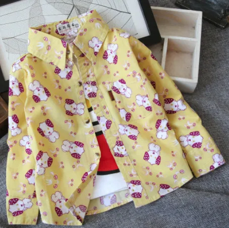 Only shirt Лидер продаж, Детские рубашки для маленьких мальчиков на весну-осень, модная одежда клетчатые хлопковые топы с длинными рукавами, Детская рубашка с отложным воротником - Цвет: Only shirt