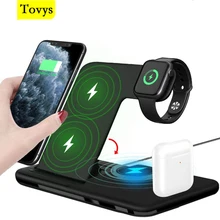 Tovys 4 in 1 Fast Wireless Charger For IPhone Samsung Xiaomi Huawei Quick Charging StationFast Wireless Charging Dock Station