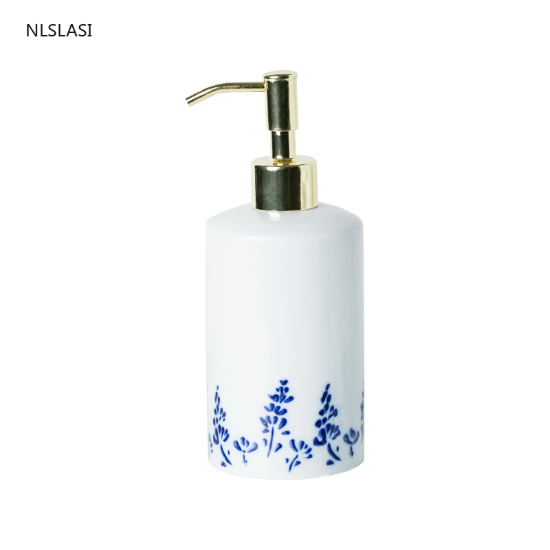 

American Creativity Dispenser Ceramic Shampoo Hand Sanitizer Pump Bottle Bathroom Accessories Set Portable Outdoor Travel Bottle