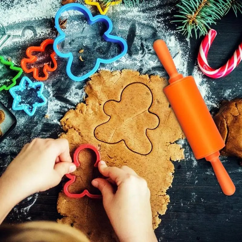 Антипригарная силиконовая Скалка пластиковая ручка инструменты для выпечки