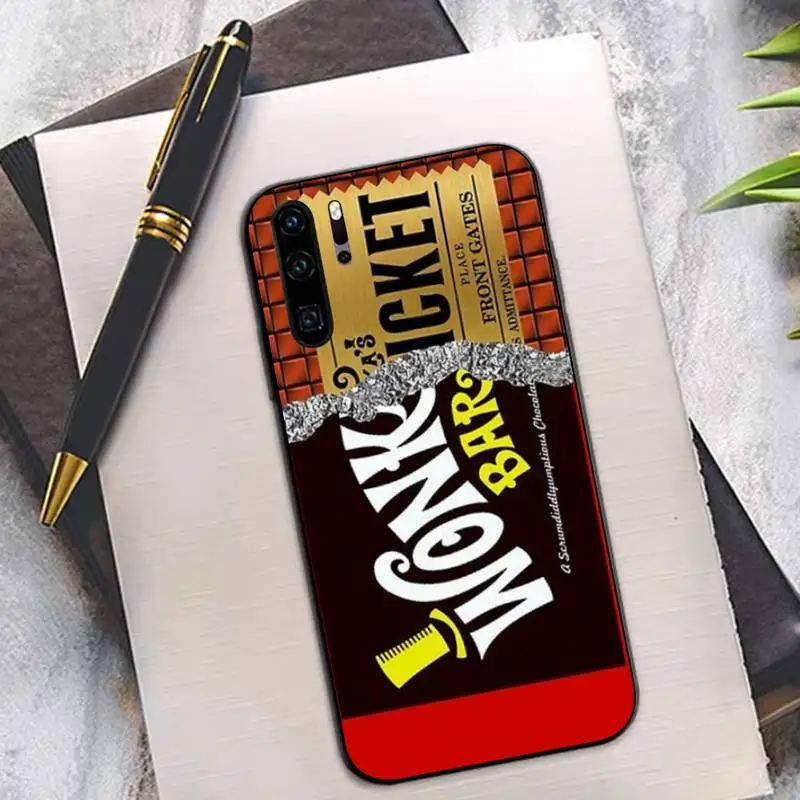 Willy Wonka Bar с золотым билетом милый шоколадный чехол для телефона huawei P8 P9 p10 p20 P30 P40 pro