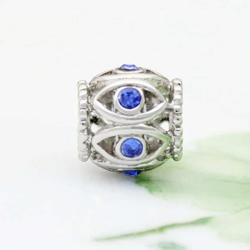 Бесплатная доставка Европейский популярный талисман синий кристалл Филигранное