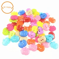 100pcs 13mm apple shape mixed colors resin buttons for sewing or scrapbooking garment accessories