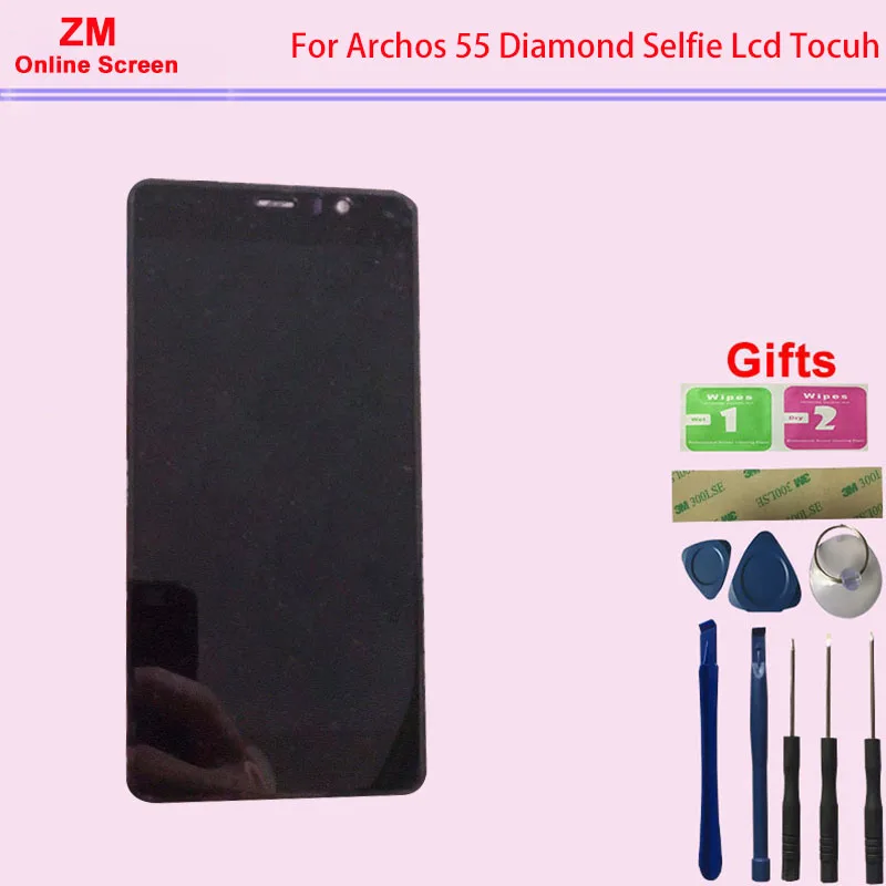 Новый для Archos 55 Алмазный селфи ЖК-дисплей с кодирующий преобразователь