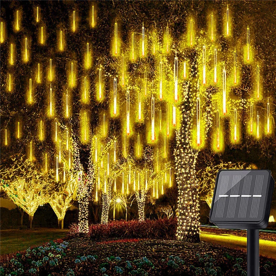 

Solar LED Meteor Shower Rain Lights 30CM/50CM Holiday String Lights Waterproof Garden Light Christmas Wedding Party Decoration