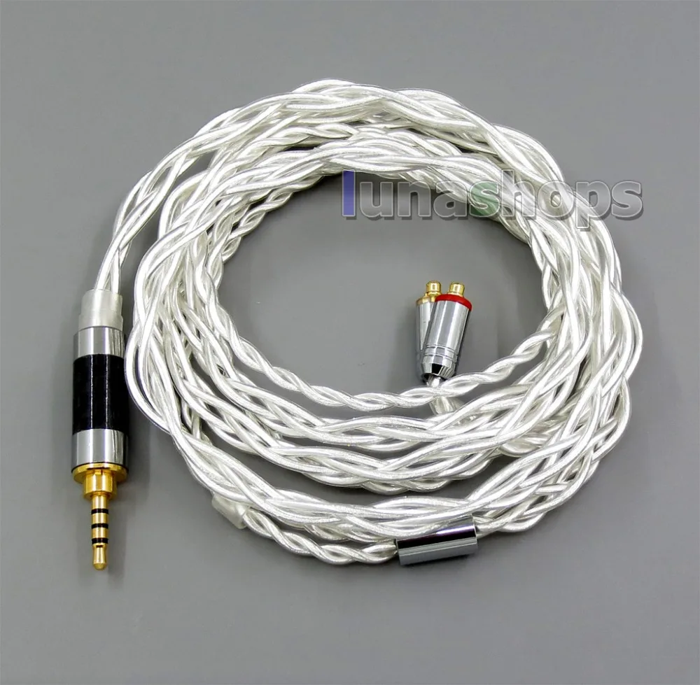 LN006003 чистое серебро Экранирование кабель для наушников MMCX разъем Shure se535 se846 se215 кабель для наушников