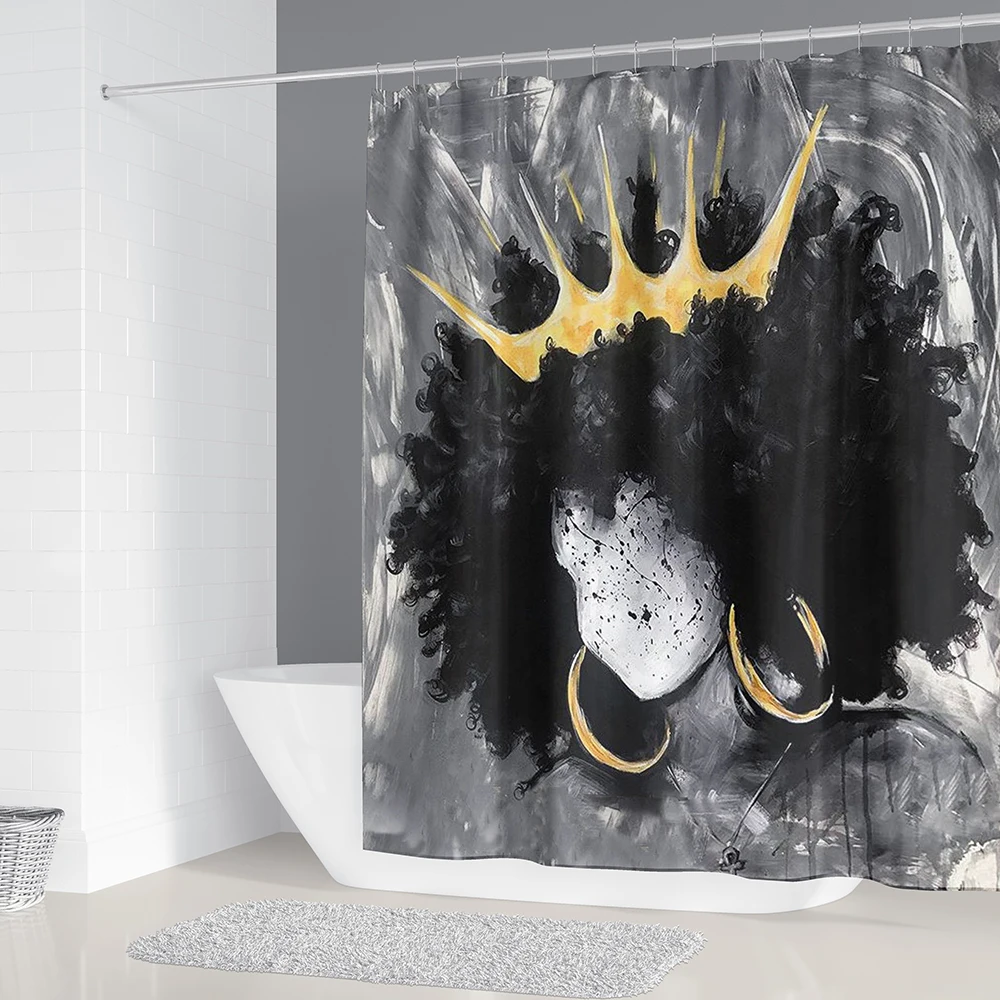 Занавеска для душа женщин в Африканском и американском стиле коврики ванной с