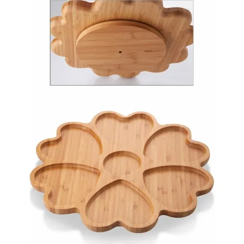 

Queen's Kitchen Bamboo Rotating Standing Lux 7 Compartments Bamboo Service