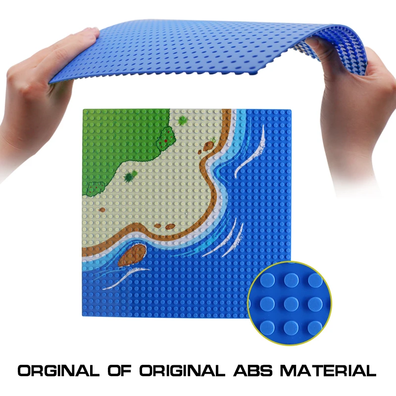 

New Sea Island Baseplate Blocks City Street Road Base Plate Baseboard Building Blocks Seabeach Long Beach Kids Toys For Children
