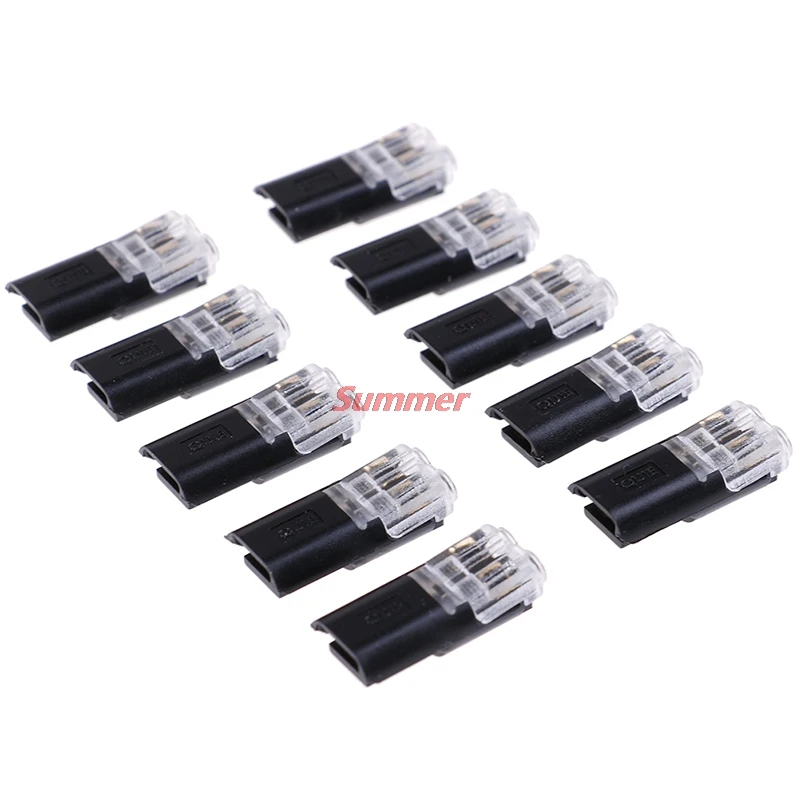 

New 10pcs 2p Spring Connector Wire With No Welding No Screws Quick Connector Cable Terminal Block 2 Way Easy Fit For Led Strip
