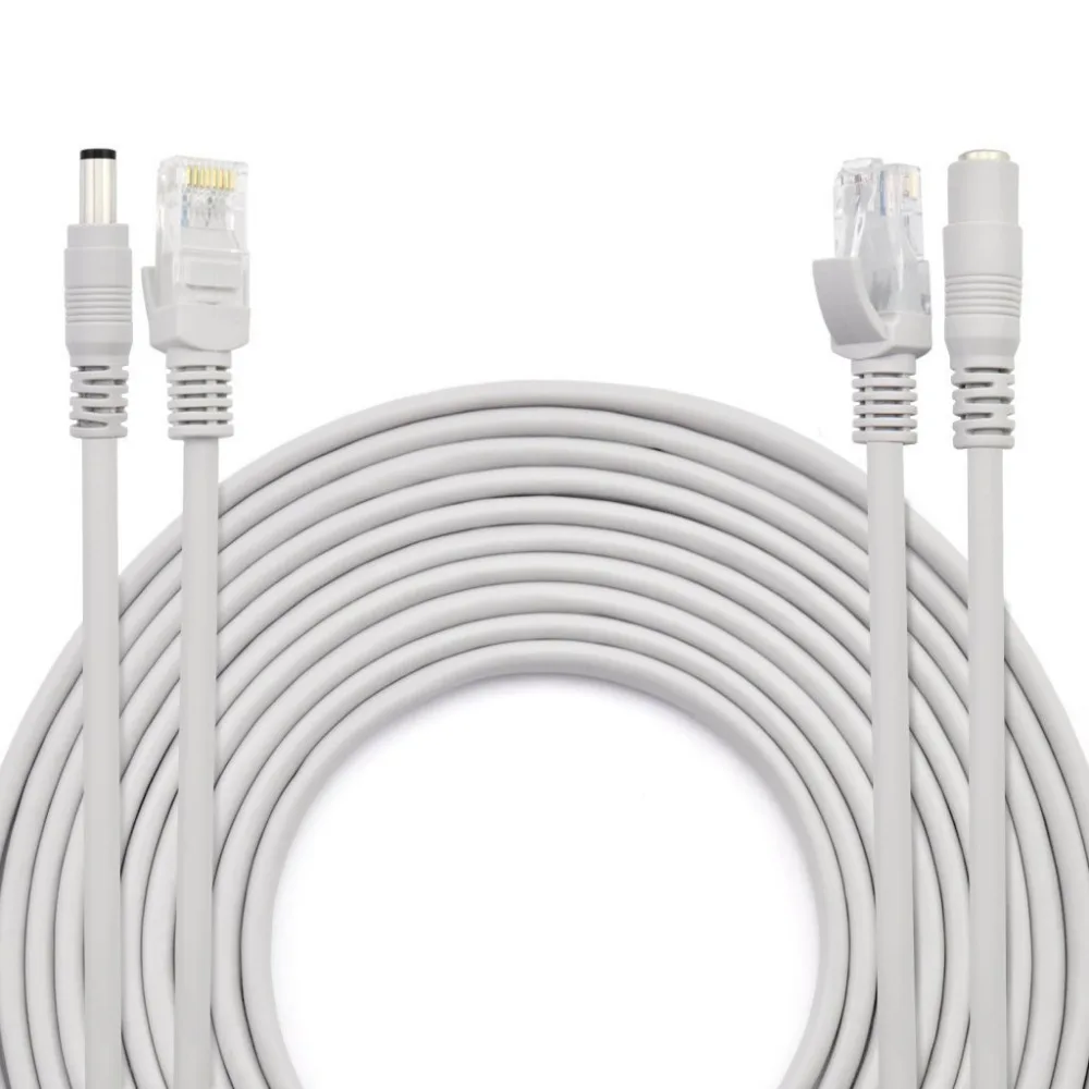 10 м/33FT CCTV сетевой кабель RJ45 CAT5/CAT-5e кабель+ DC Мощность видеонаблюдения расширение сети Ethernet-Кабель для IP Камера NVR Системы