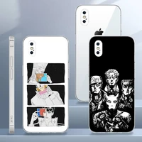 jojo anime cartoon phone case transparent for iphone 13 12 mini 11 pro x xr xs max 7 8 6 6s plus se shell cover