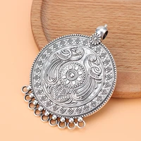 5pcslot silver color large tribal bohemian boho 9 bailors connectors pendants for necklace jewelry making accessories