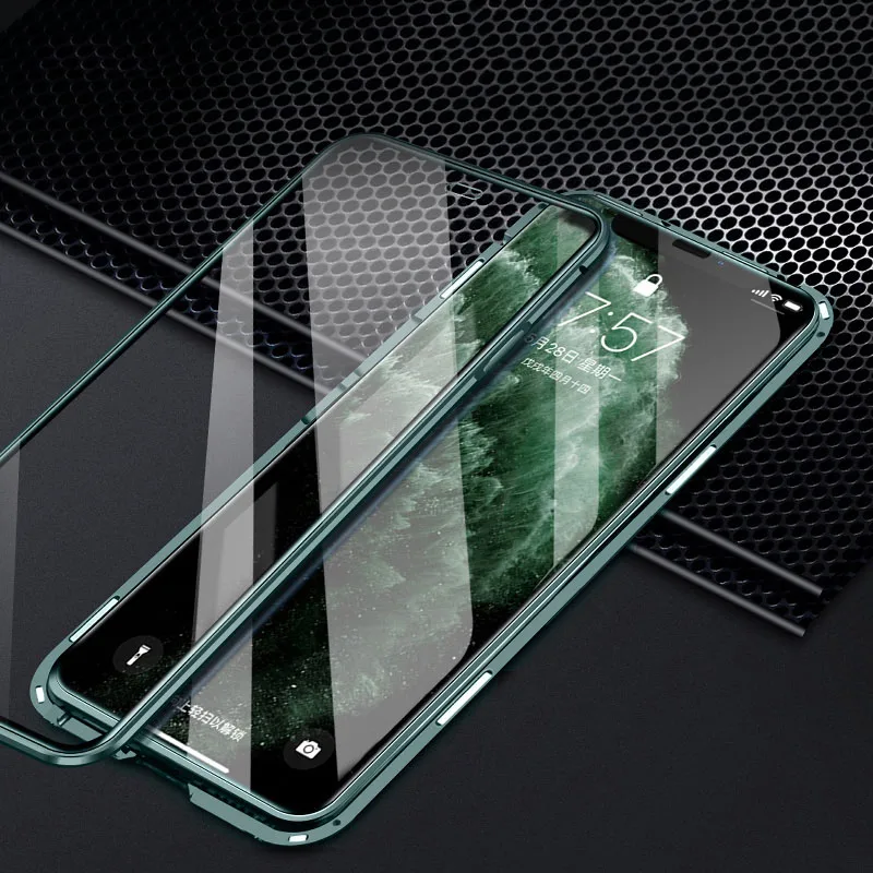 360 Metal Magnetic Case For iPhone 12 13 Mini 11 12 13 14 Pro Max Cases For iPhone X XR XS MAX 7 8 6 6S Plus SE 2020 Cover Coque