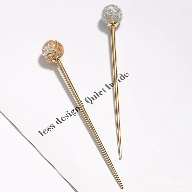 

Japan Hair Sticks Fashion Vintage Shiny Foil Starry Sky Ball Hair Clips Handmade Barrette Hairpins Hair Comb Hair Accessories