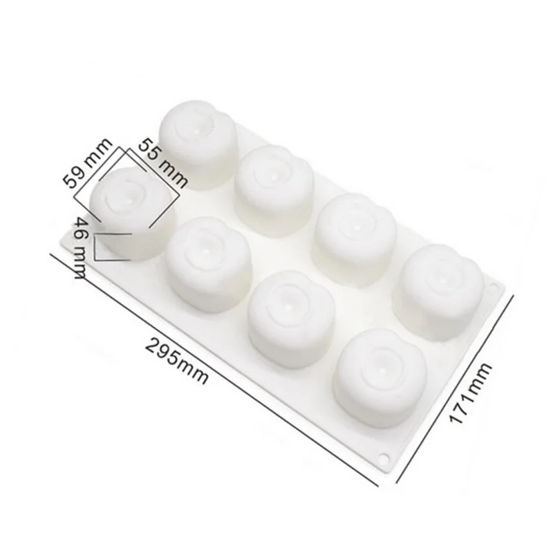 8 полостей в форме яблока 3D силиконовые формы для торта Мусса Кондитерские