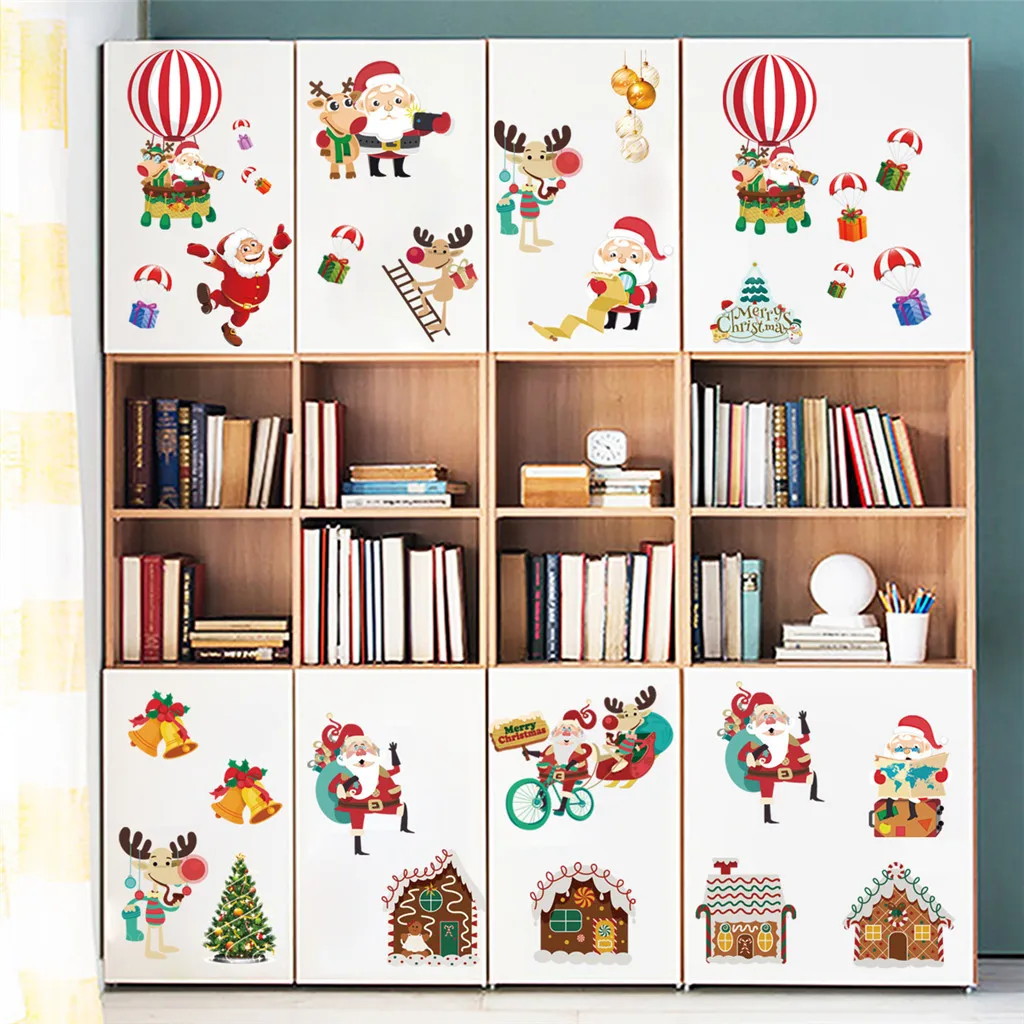 6 шт./кор. Рождественская декоративная наклейка Санта-Клаус в форме конверта