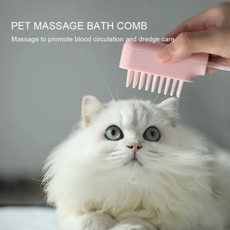 

Pet Dog Cat Massage Brush Comb Puppy Bath Brush Comb Tools Soft Silicone Hair Removal Massage Comb Grooming Tools