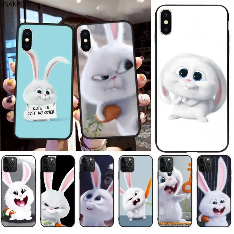 

USAKPGRT rabbit cute cartoon animal Soft Phone Case Cover for iphone 12 pro max 11 pro XS MAX 8 7 6 6S Plus X 5S SE 2020 XR case