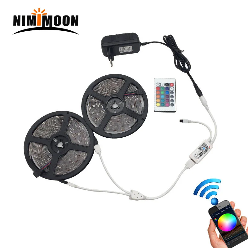 RGB светодиодный светильник 5 м 10 м 15 м водонепроницаемый светодиодный неоновый светильник 2835 DC12V 60 светодиодный s/m адаптер контроллера