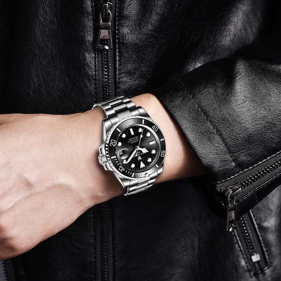 Часы наручные LIGE Мужские механические дизайнерские автоматические Роскошные