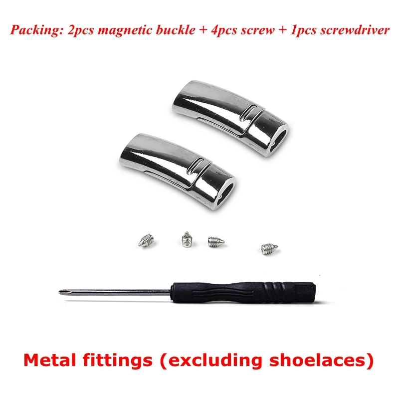 2pcs Silver Магнитные шнурки эластичные без шнурков шнурки для обуви высокое качество плоские шнурки для обуви для отдыха на открытом воздухе кроссовки быстро ленивые шнурки 1 пара - Цвет: 2pcs Silver