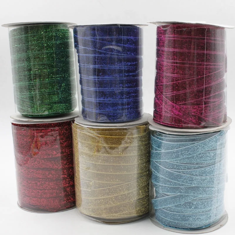 

5/8'' Free shipping elastic Glitter Velvet Ribbon party decoration wholesale 15mm