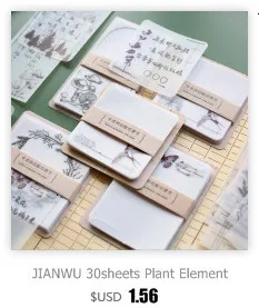 JIANWU 80 листов, простой цветной блокнот для заметок, модные Стикеры для заметок, удобные наклейки, записываемые дневники