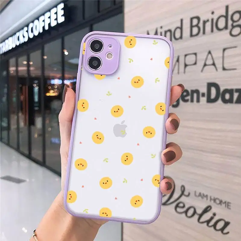 

cute fashion Phone Case For iPhone 12 11 Mini Pro XR XS Max 7 8 Plus X Matte transparent Purple Back Cover