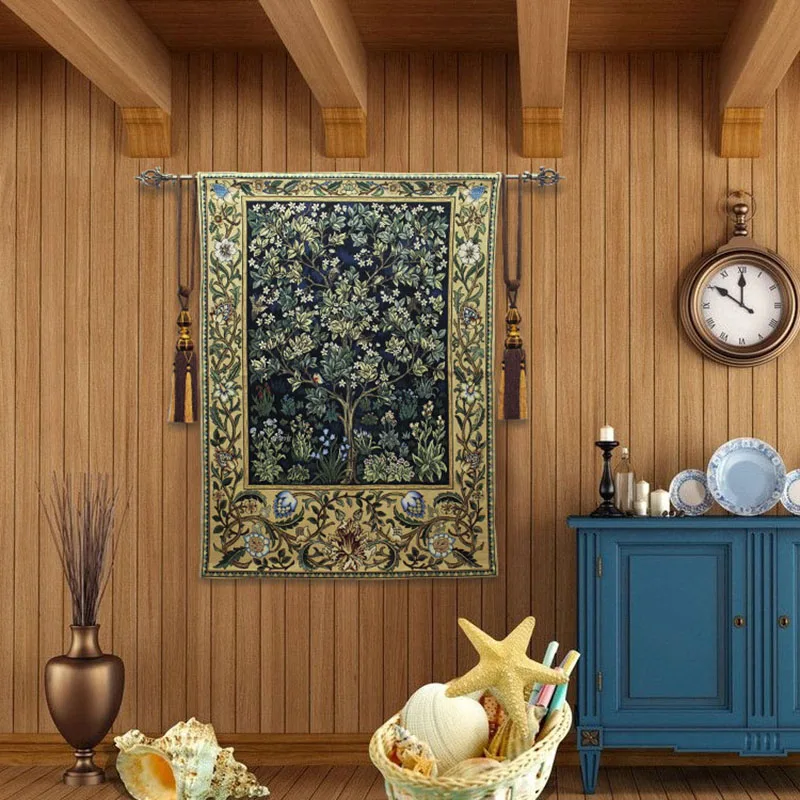 Домашний текстиль украшение гобелен Вильям Моррис Дерево жизни зеленая Бельгия