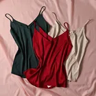 Женская атласная пижама с v-образным вырезом, шелковое нижнее белье без рукавов, нижнее белье размера плюс, для лета, 2020