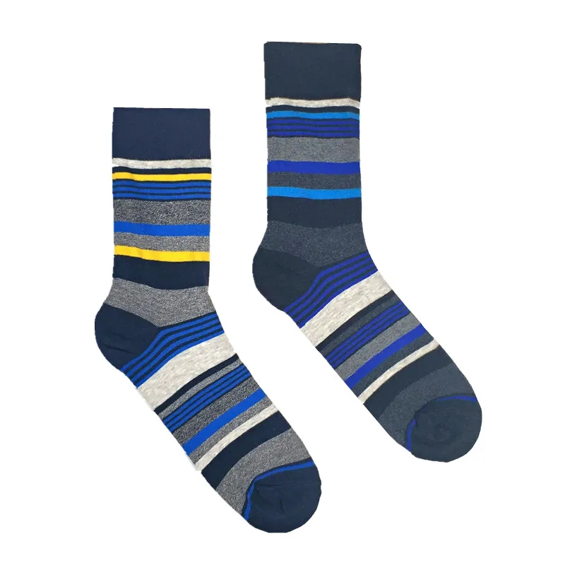 

2 Pairs Men‘s Happy Colorful Strip Socks Pack