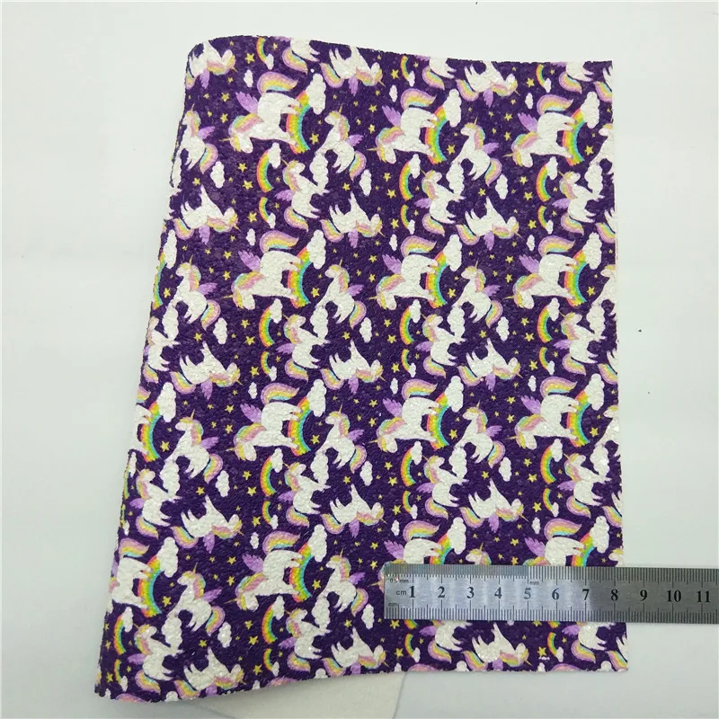 Фиолетовые блестящие кожаные единороги со стразами искусственная кожа фетровая