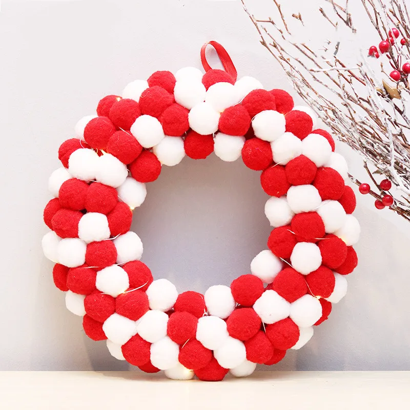 

2019 new 30cm christmas ball wreath Garlands Wedding wall Decoration Backdrop Home door Xmas Tree Ornament Door Garlands Party