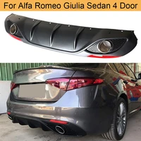 pp rear bumper diffuser lip spoiler for alfa romeo giulia sedan 4 door 2016 2020 quadrifoglio ti car rear diffuser exhaust tips