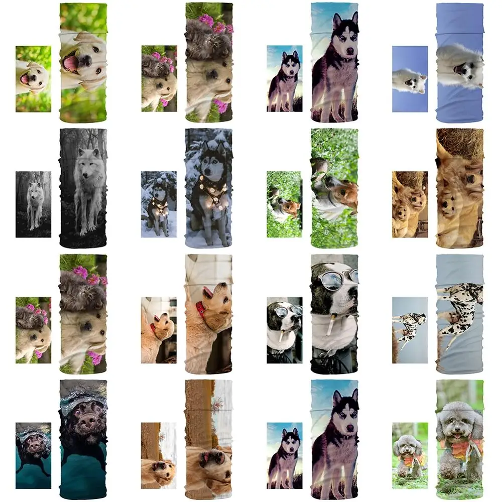 

New Dustproof Scarf Cute Dog Pet Pattern Unisex Magic Tube Scarf Soft Elastic Material Jogging Sports Fitness Headband Wristband